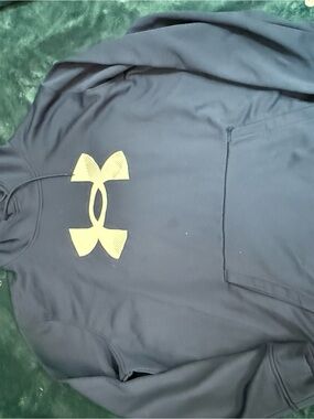 Under Armour Men's Navy Hoodie with Gold Logo (2XL)
